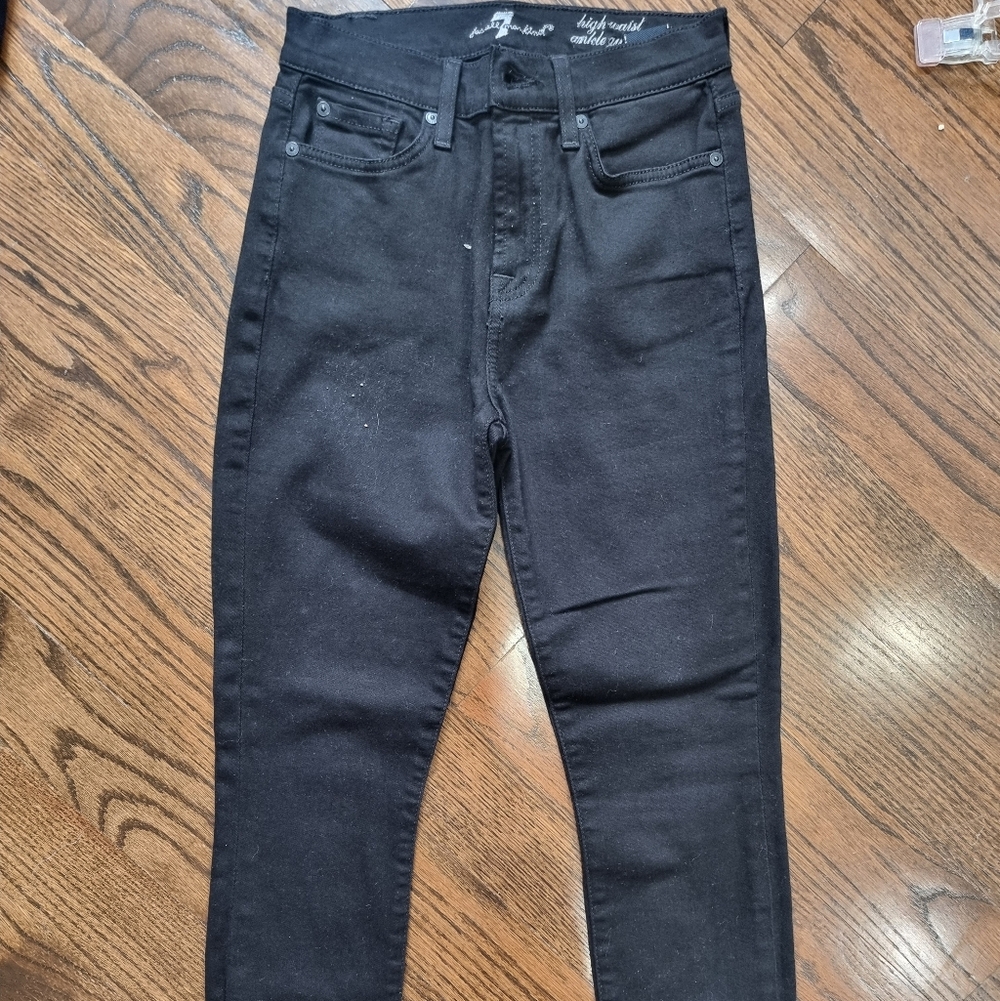 7 For All Mankind Women's Black Skinny Jeans